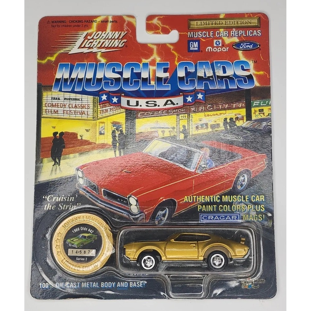 1994 Johnny Lightning Muscle Cars USA 1969 Olds 442 Series 11 Gold 14,587 HW20